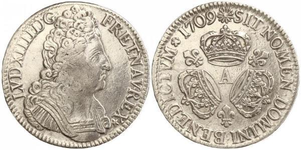 1 Ecu 中世纪的法国 銀 路易十四 (1638-1715)