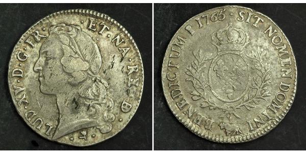 1 Ecu 中世纪的法国 銀 路易十五 (1710 - 1774)