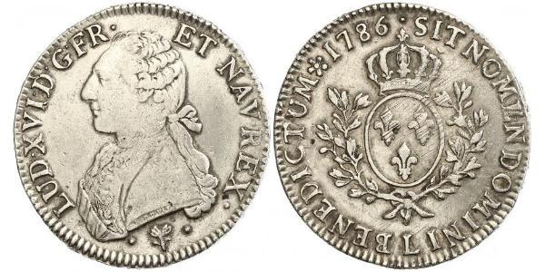 1 Ecu 中世纪的法国 銀 路易十六 (1754 - 1793)