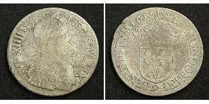 1 Ecu 法国 銀 路易十四 (1638-1715)