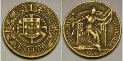 1 Escudo Prima repubblica portoghese (1910 - 1926) Alluminio/Bronzo 