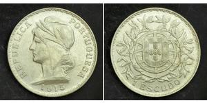 1 Escudo Prima repubblica portoghese (1910 - 1926) Argento 