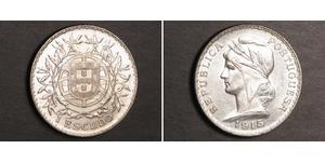 1 Escudo Prima repubblica portoghese (1910 - 1926) Argento 