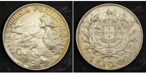 1 Escudo Prima repubblica portoghese (1910 - 1926) Argento 