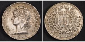 1 Escudo Prima repubblica portoghese (1910 - 1926) Argento 