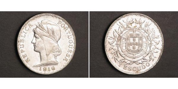 1 Escudo Prima repubblica portoghese (1910 - 1926) Argento 
