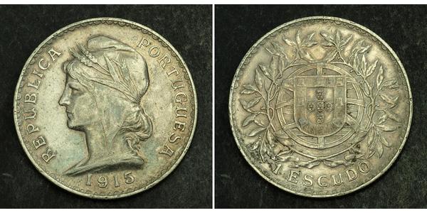 1 Escudo Prima repubblica portoghese (1910 - 1926) Argento 