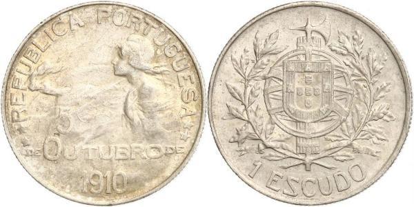 1 Escudo Prima repubblica portoghese (1910 - 1926) Argento 