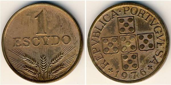 1 Escudo Portuguese Republic - Dictadura Nacional Bronce 
