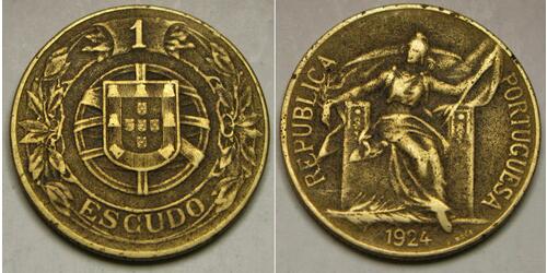 1 Escudo Erste Portugiesische Republik (1910 - 1926) Bronze/Aluminium 