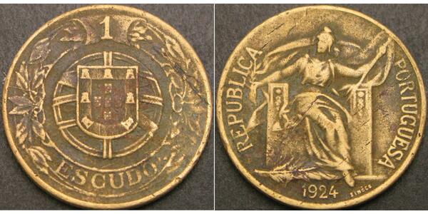 1 Escudo Première République portugaise (1910 - 1926) Bronze/Aluminium 