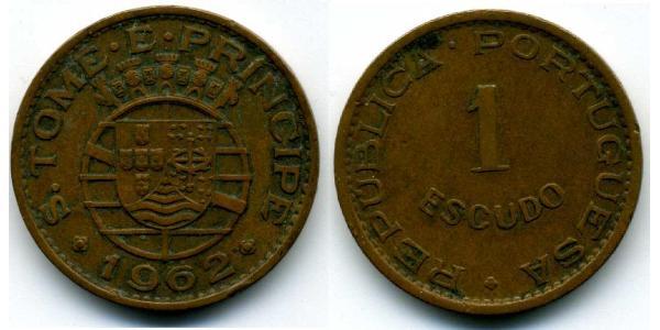 1 Escudo São Tomé e Príncipe (1469 - 1975) Bronzo 