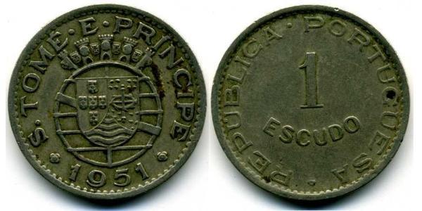 1 Escudo Santo Tomé y Príncipe (1469 - 1975) Cobre/Zinc 