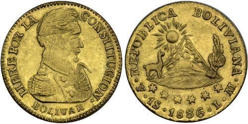 1 Escudo Bolivien (1825 - ) Gold Simon Bolivar (1783 - 1830)