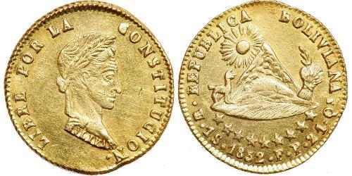 1 Escudo Bolivien (1825 - ) Gold Simon Bolivar (1783 - 1830)