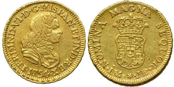 1 Escudo Peru Gold Ferdinand VI of Spain (1713-1759)