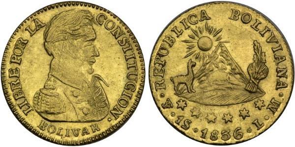 1 Escudo Plurinational State of Bolivia (1825 - ) Gold Simon Bolivar (1783 - 1830)