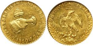 1 Escudo Second Federal Republic of Mexico (1846 - 1863) Gold 