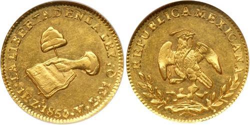 1 Escudo Second Federal Republic of Mexico (1846 - 1863) Gold 