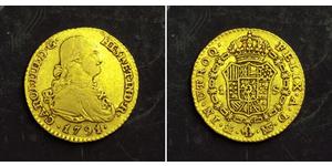 1 Escudo Spanisches Kolonialreich (1700 - 1808) Gold Karl IV (1748-1819)