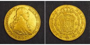 1 Escudo Spanisches Kolonialreich (1700 - 1808) Gold Karl IV (1748-1819)