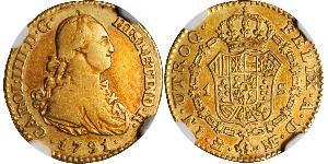 1 Escudo Spanisches Kolonialreich (1700 - 1808) Gold Karl IV (1748-1819)