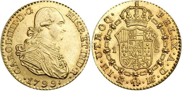 1 Escudo Spanisches Kolonialreich (1700 - 1808) Gold Karl IV (1748-1819)