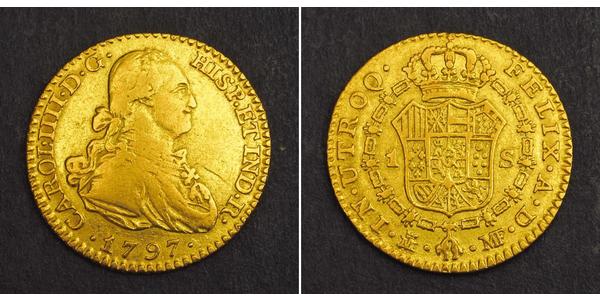 1 Escudo Spanish Empire (1700 - 1808) Gold Charles IV of Spain (1748-1819)