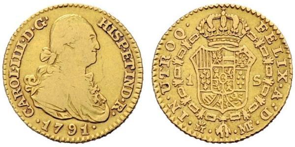 1 Escudo Spanish Empire (1700 - 1808) Gold Charles IV of Spain (1748-1819)