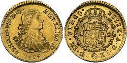 1 Escudo Spanish Mexico  / Kingdom of New Spain (1519 - 1821) Gold Ferdinand VII of Spain (1784-1833)