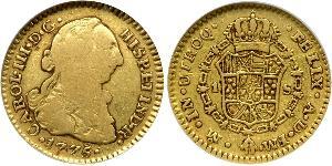 1 Escudo Spanish Mexico  / Kingdom of New Spain (1519 - 1821) Gold Charles III of Spain (1716 -1788)