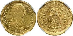 1 Escudo Spanish Mexico  / Kingdom of New Spain (1519 - 1821) Gold Charles III of Spain (1716 -1788)