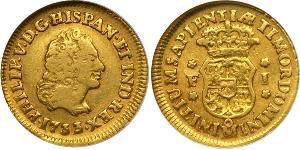 1 Escudo Spanish Mexico  / Kingdom of New Spain (1519 - 1821) Gold Philip V of Spain(1683-1746)