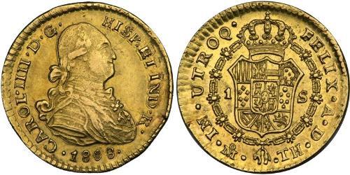 1 Escudo Spanish Mexico  / Kingdom of New Spain (1519 - 1821) Gold Charles IV of Spain (1748-1819)