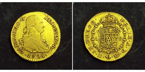 1 Escudo Empire espagnol (1700 - 1808) Or Charles IV d