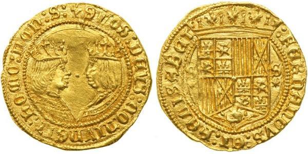 1 Escudo Spanien Or Ferdinand II of Aragon / Isabella I of Castile (1451-1504)