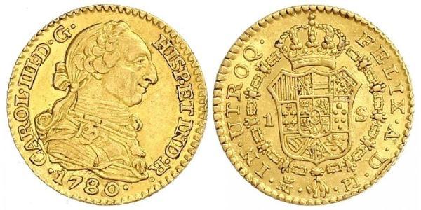 1 Escudo Spanien Or Charles III d