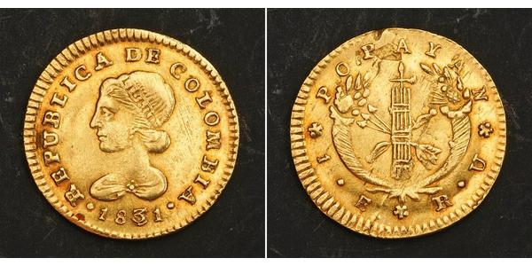 1 Escudo Gran Colombia (1819 - 1831) Oro 