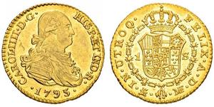 1 Escudo Imperio español (1700 - 1808) Oro Carlos IV de España (1748-1819)