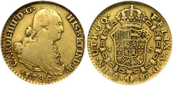 1 Escudo Imperio español (1700 - 1808) Oro Carlos IV de España (1748-1819)