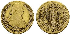 1 Escudo Impero spagnolo (1700 - 1808) Oro Carlo IV di Spagna (1748-1819)