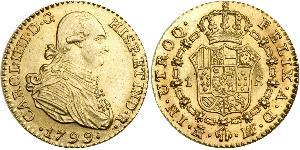 1 Escudo Impero spagnolo (1700 - 1808) Oro Carlo IV di Spagna (1748-1819)