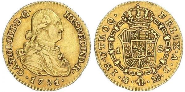 1 Escudo Impero spagnolo (1700 - 1808) Oro Carlo IV di Spagna (1748-1819)