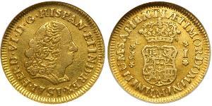 1 Escudo Perù Oro Ferdinando VI di Spagna (1713-1759)