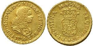 1 Escudo Perù Oro Ferdinando VI di Spagna (1713-1759)