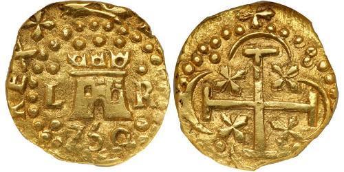 1 Escudo Perù Oro Ferdinando VI di Spagna (1713-1759)