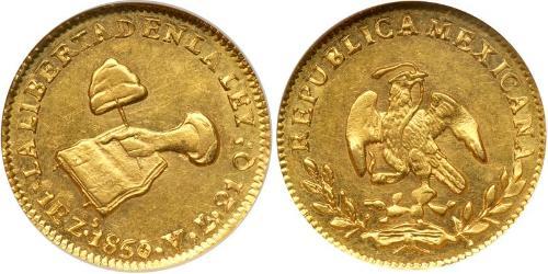 1 Escudo Second Federal Republic of Mexico (1846 - 1863) Oro 