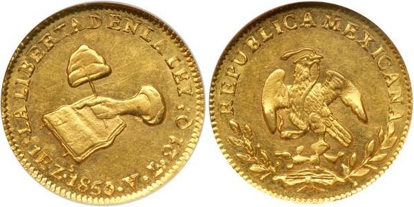 1 Escudo Second Federal Republic of Mexico (1846 - 1863) Oro 