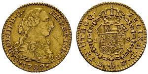 1 Escudo Spagna Oro Carlo III di Spagna (1716 -1788)