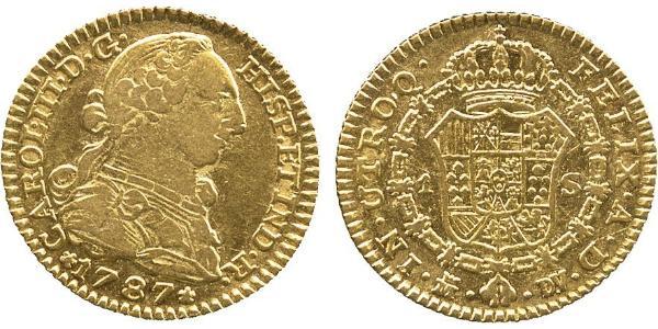 1 Escudo Spagna Oro Carlo III di Spagna (1716 -1788)